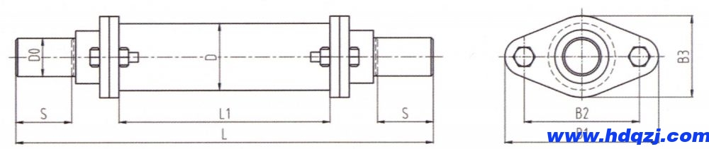 HT1型彈簧緩沖器外形尺寸圖 HT1型彈簧緩沖器外形尺寸圖