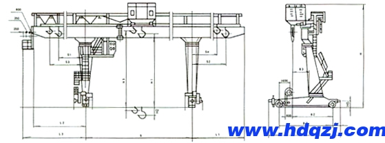 MDG型/3.2噸L型門式起重機(jī)5~10~16 MDG型/3.2噸L型門式起重機(jī)5~10~16