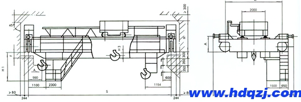 QD型10噸電動雙梁橋式起重機(jī) QD型10噸電動雙梁橋式起重機(jī)